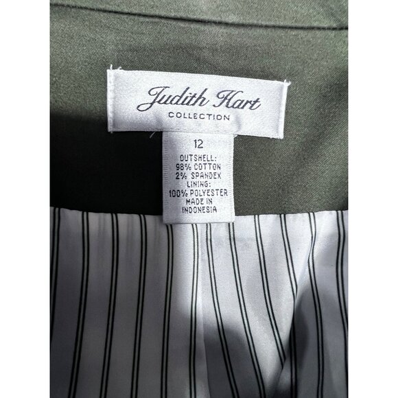 Judith Hart Collection Womens Oregano Green Military Style Jacket W/ Pockets wom - Picture 3 of 6